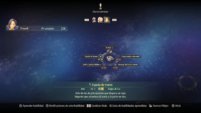 Rinwel Arbol de habilidades Espada de trueno Tales of Arise Rinwel Arbol de habilidades Espada de trueno Tales of Arise
