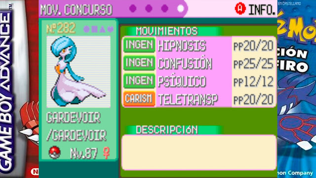 Gardevoir Shiny Movimientos de Concurso Pokémon Zafiro Ruby Esmeralda Gardevoir Shiny Movimientos de Concurso Pokémon Zafiro Ruby Esmeralda