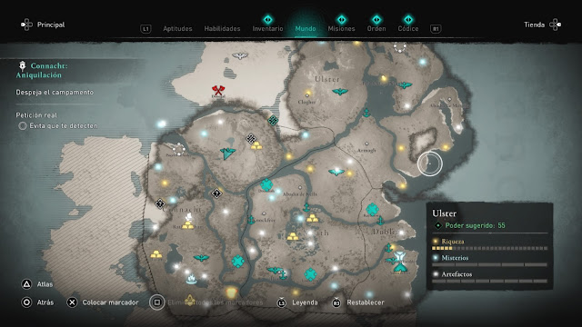 Mapa de Irlanda Análisis de Assassins Creed Valhalla La ira de los Druidas para PS5 Mapa de Irlanda Análisis de Assassins Creed Valhalla La ira de los Druidas para PS5