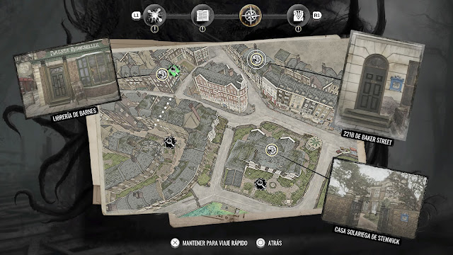 Análisis de Sherlock Holmes: The Awakened en PS5 - Mapa Análisis de Sherlock Holmes: The Awakened en PS5 - Mapa