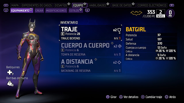 Análisis de Gotham Knights - Personalización de personajes Análisis de Gotham Knights - Personalización de personajes