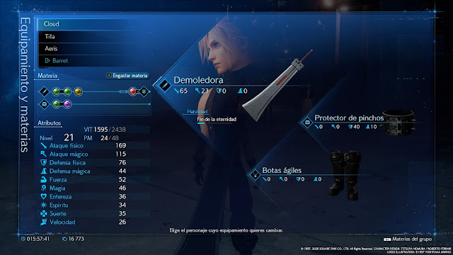FF 7 Remake - Propiedades de armas FF 7 Remake - Propiedades de armas