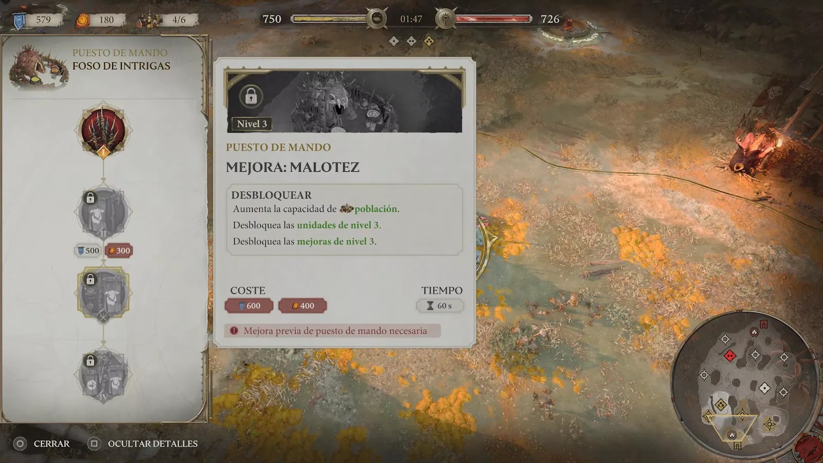 Crítica Warhammer Age of Sigmar: Realms of ruin Si quieres unidades más poderosas tienes que mejorar el puesto de mando.