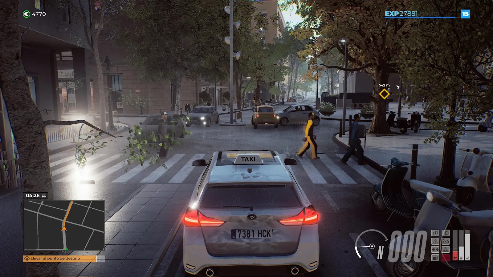 Análisis Taxi Life La lluvia trae alguna aberración en las animaciones, como la de los peatones, entre ellas.