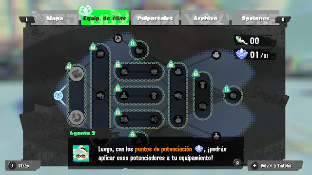 Análisis Splatoon 3 Aquí es donde se parece más a un RPG, pero no llega a ser tan determinante como para prestarle atención si no eres coleccionista.