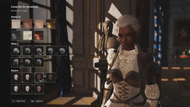 Crítica Steelrising La personalización es bastante interesante, aunque no podrás cambiarlo en ningún momento de la partida (sí ocultarlo con ropa o sombreros).