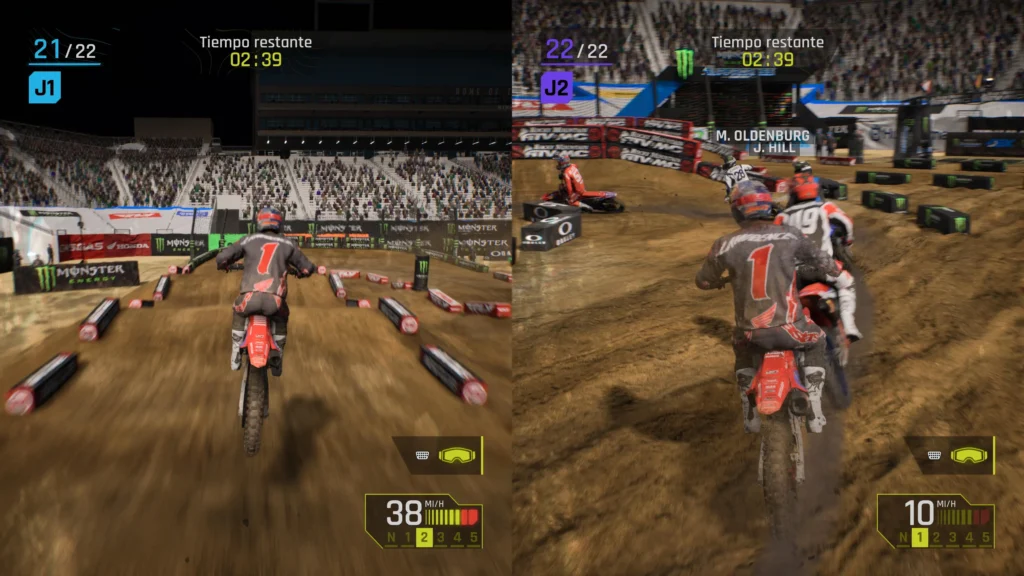 Análisis de Monster Energy Supercross 25 en PS5 - Pantalla partida