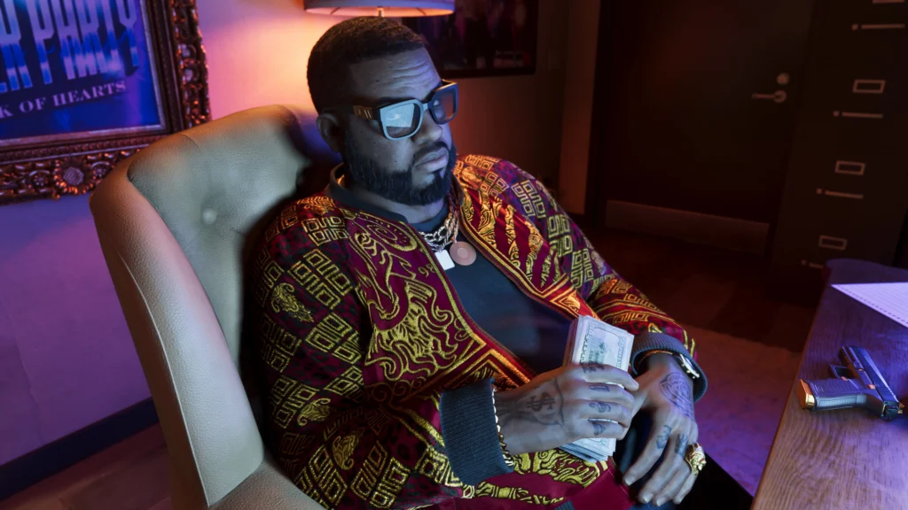 Boobie Ike con un fajo de billetes GTA 6