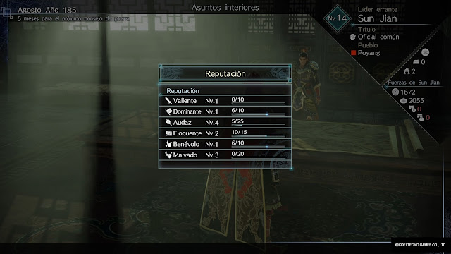 Reputación Dynasty Warrior 9 Empires Reputación Dynasty Warrior 9 Empires