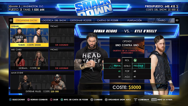 Análisis de WWE 2K22 para PS4. - Modo MyGM Análisis de WWE 2K22 para PS4.