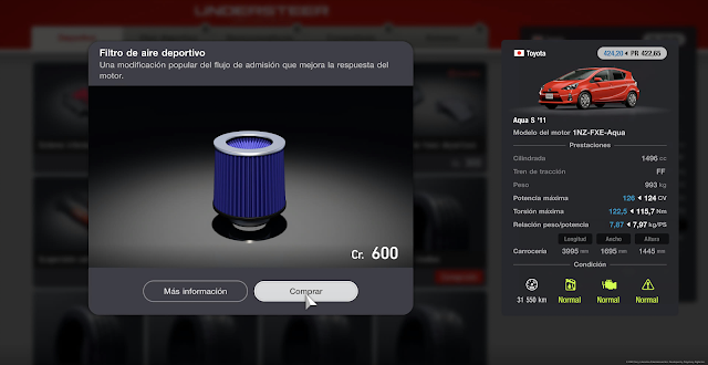 Comprar todas las modificaciones harán que tengas mucha. ventaja en carrera, Análisis Gran Turismo 7