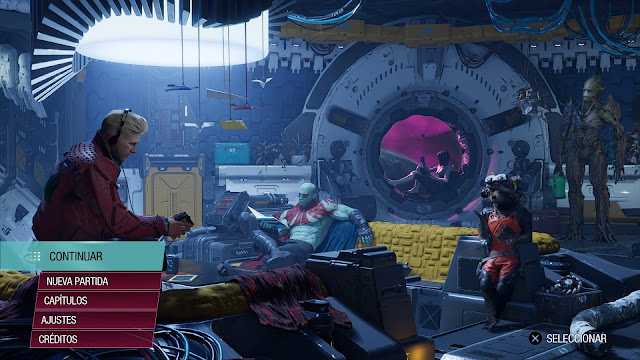 Análisis de Marvel´s Guardians of the Galaxy en PS4 - Menu Análisis de Marvel´s Guardians of the Galaxy en PS4