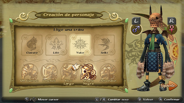 Menú de Creación de Personaje Yuko Magia Negra Clavate Lilti Selki Análisis Crystal Chronicles Menú de Creación de Personaje Yuko Magia Negra Clavate Lilti Selki Análisis Crystal Chronicles