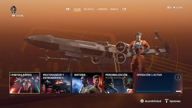 Análisis de Star Wars: Squadrons en PS4 - Menu Análisis de Star Wars: Squadrons en PS4