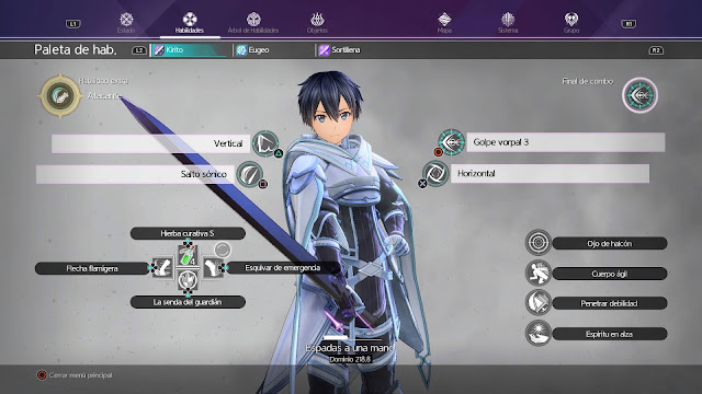 Kirito Menu de habilidades Sword Art Online Alicization Lycoris Kirito Menu de habilidades Sword Art Online Alicization Lycoris