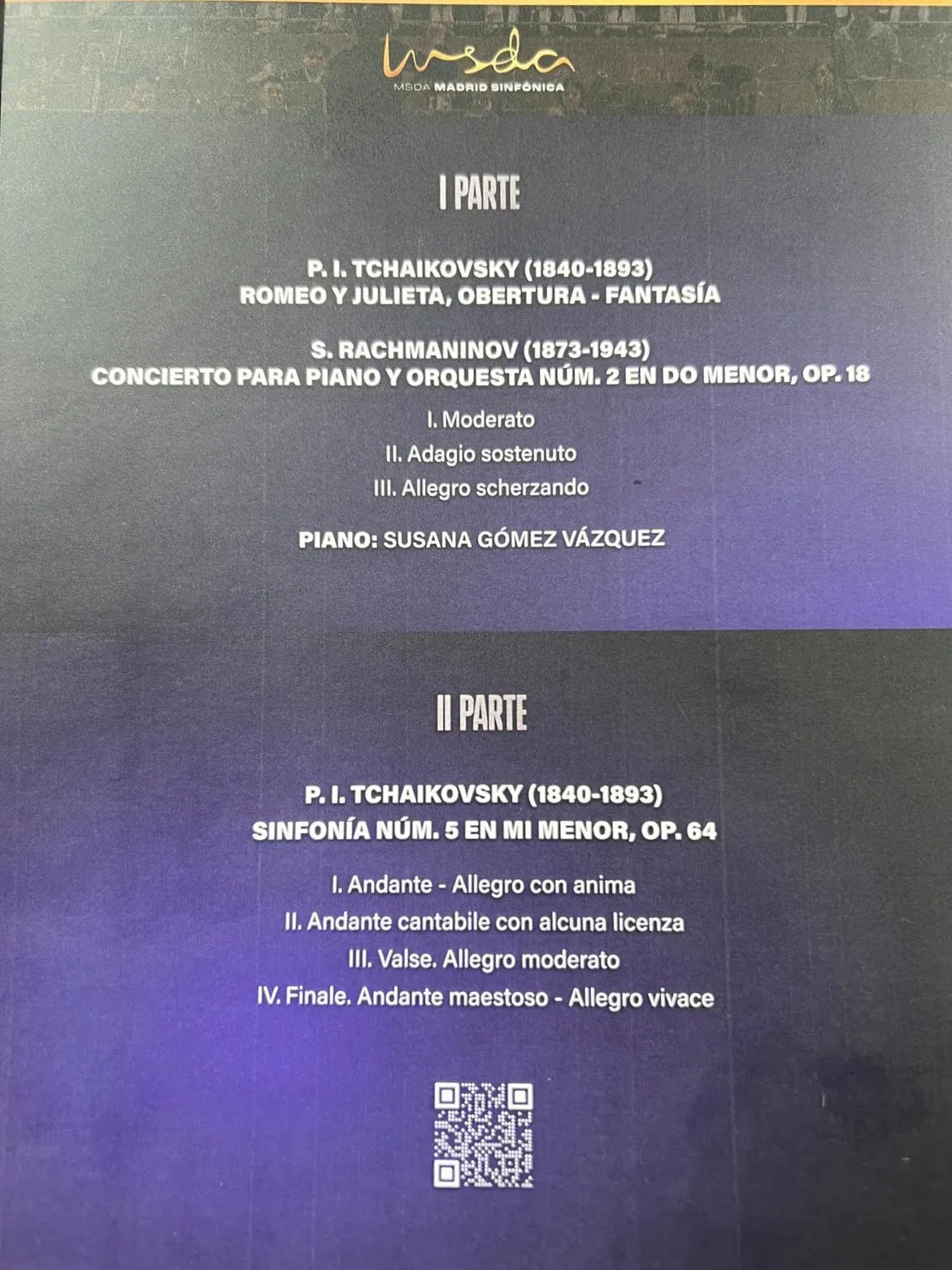 Tchaikovsky y Rachmaninov desatan la pasión en un concierto épico de MSDA Madrid Sinfónica 1 Programa Romeo y Julieta