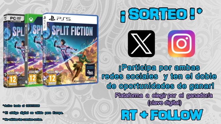 Sorteo clave digital Split Fiction (PS5, Xbox Series o PC) Sorteo Split Fiction