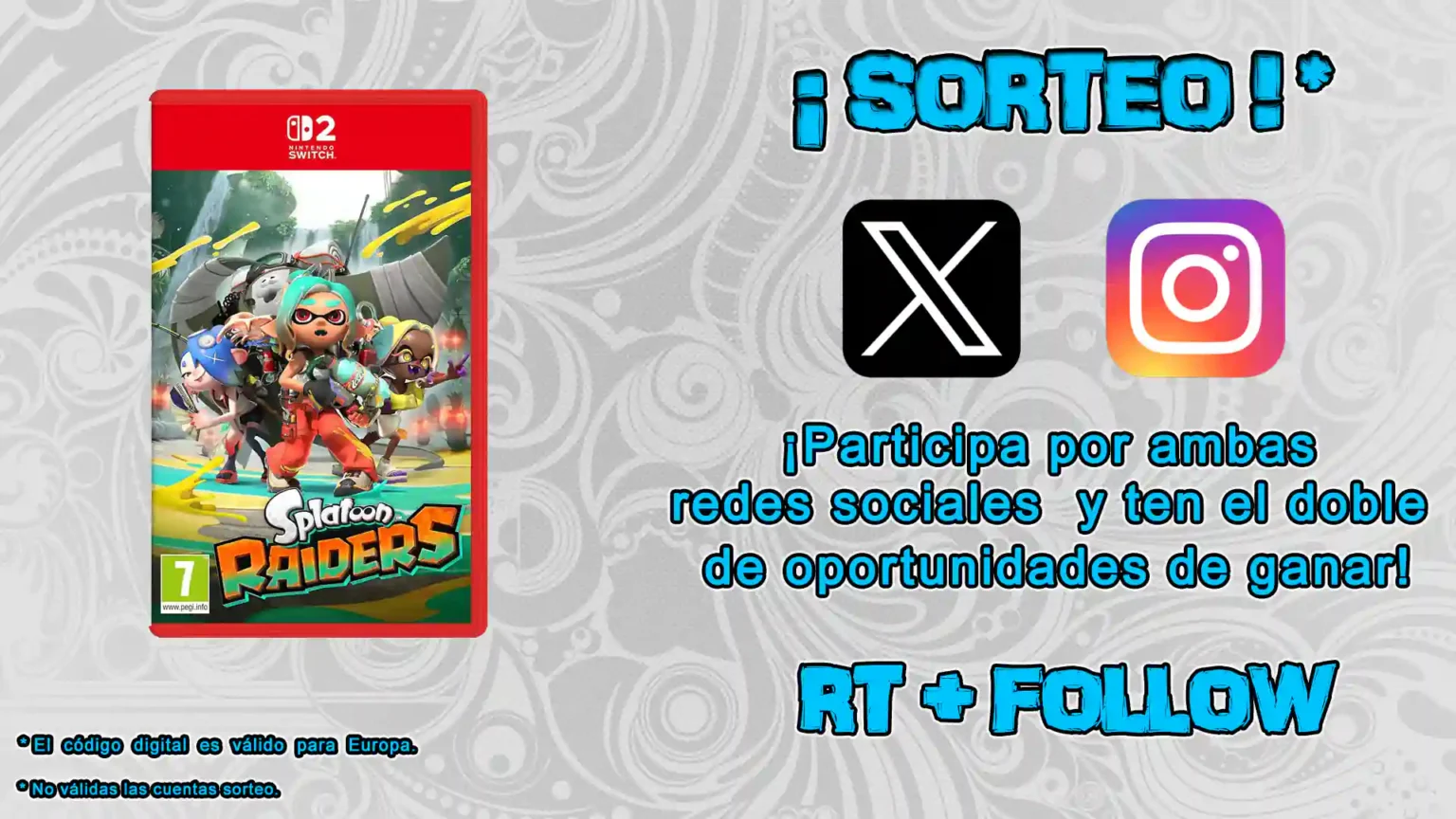 Sorteo clave digital Splatoon Raiders